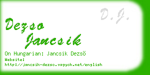 dezso jancsik business card