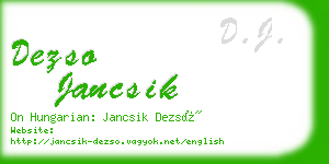 dezso jancsik business card